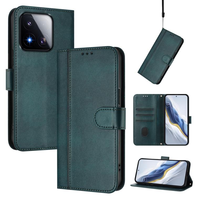 Line Splicing Buckle Retro Leather Phone Case, For Redmi A7 / A5 4G 171mm / Poco C71, For Xiaomi 17 Max 5G, For Redmi K90 Max 5G
