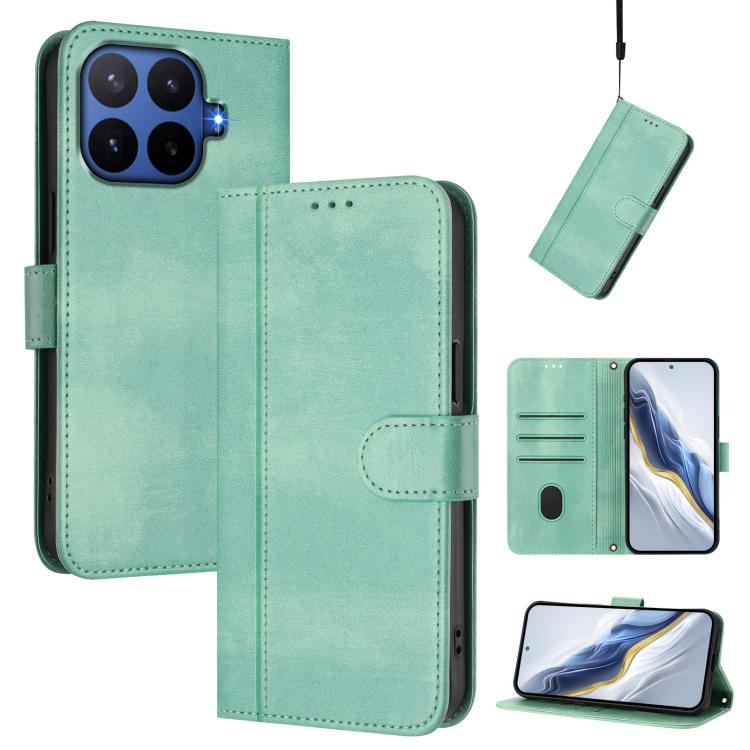 Line Splicing Buckle Retro Leather Phone Case, For Xiaomi 17T Pro 5G, For Redmi A7 Pro 171mm / Poco C85x 5G, For Redmi 15a 5G