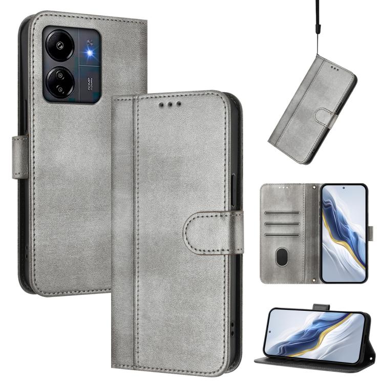 Line Splicing Buckle Retro Leather Phone Case, For Redmi 13C 5G / 4G Global, For Redmi Note 13 4G Global, For Redmi Note 13 Pro 5G Global
