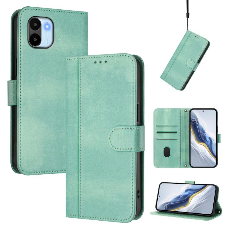 Line Splicing Buckle Retro Leather Phone Case, For Redmi Note 12 4G Global, For Redmi A1 4G / A2 4G, For Redmi Note 12 Pro+ 5G India