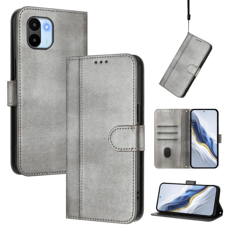 Line Splicing Buckle Retro Leather Phone Case, For Redmi Note 12 4G Global, For Redmi A1 4G / A2 4G, For Redmi Note 12 Pro+ 5G India