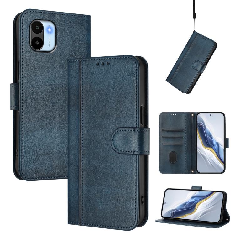 Line Splicing Buckle Retro Leather Phone Case, For Redmi Note 12 4G Global, For Redmi A1 4G / A2 4G, For Redmi Note 12 Pro+ 5G India