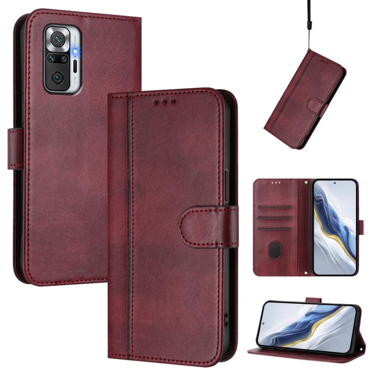 Line Splicing Buckle Retro Leather Phone Case, For Redmi Note 11 Pro+ 5G European, For Redmi Note 10 5G / Note 10T 5G, For Redmi Note 10 Pro 4G / Note 10 Pro Max