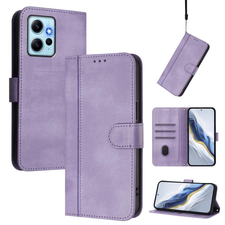 Line Splicing Buckle Retro Leather Phone Case, For Redmi Note 12 4G Global, For Redmi A1 4G / A2 4G, For Redmi Note 12 Pro+ 5G India