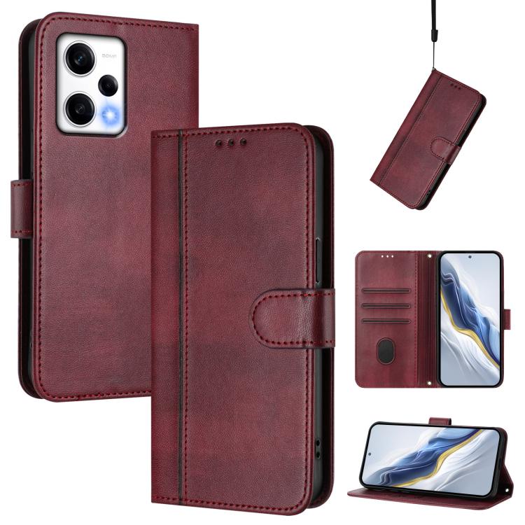 Line Splicing Buckle Retro Leather Phone Case, For Redmi Note 12 4G Global, For Redmi A1 4G / A2 4G, For Redmi Note 12 Pro+ 5G India