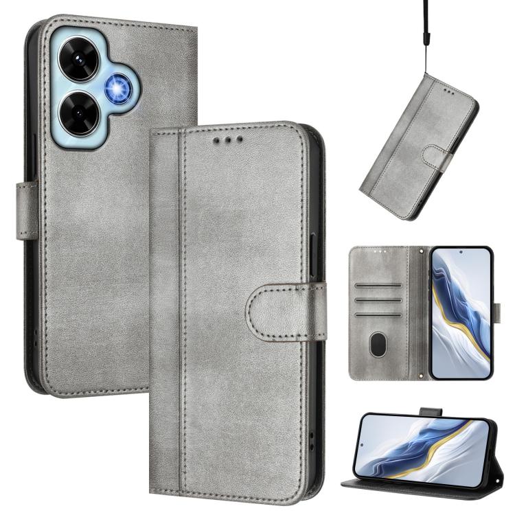 Line Splicing Buckle Retro Leather Phone Case, For Redmi 13C 5G / 4G Global, For Redmi Note 13 4G Global, For Redmi Note 13 Pro 5G Global