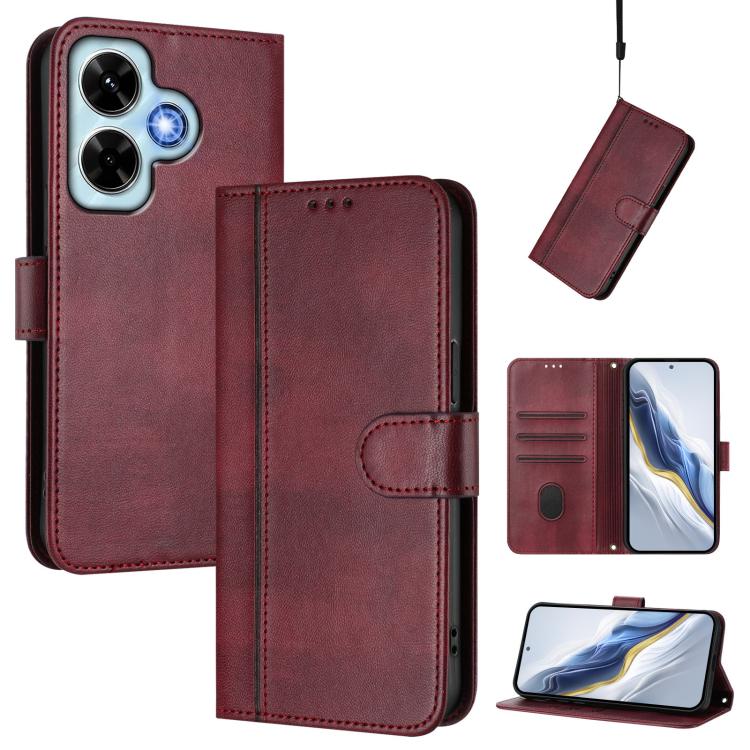 Line Splicing Buckle Retro Leather Phone Case, For Redmi 13C 5G / 4G Global, For Redmi Note 13 4G Global, For Redmi Note 13 Pro 5G Global