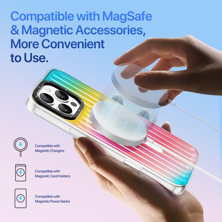 For iPhone 16 Pro Max DUX DUCIS ZEST Series Colorful Gradient MagSafe Magnetic Phone Case(Gradient Rainbow)