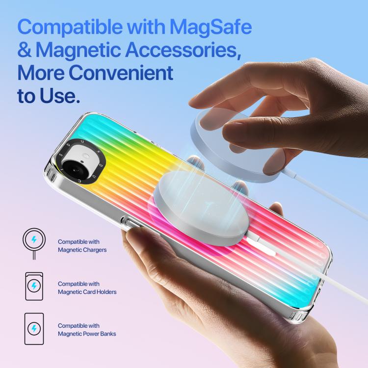 For iPhone 16e DUX DUCIS ZEST Series Colorful Gradient MagSafe Magnetic Phone Case(Gradient Rainbow)