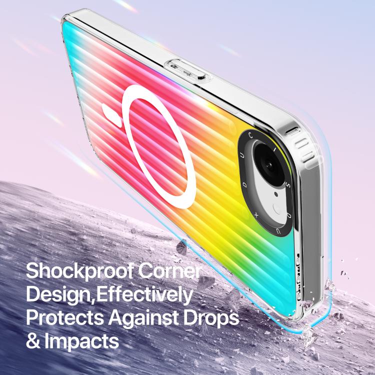 For iPhone 16e DUX DUCIS ZEST Series Colorful Gradient MagSafe Magnetic Phone Case(Gradient Rainbow)