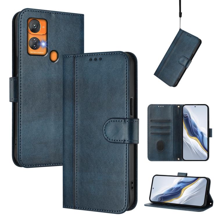 Line Splicing Buckle Retro Leather Phone Case, For Oukitel C33