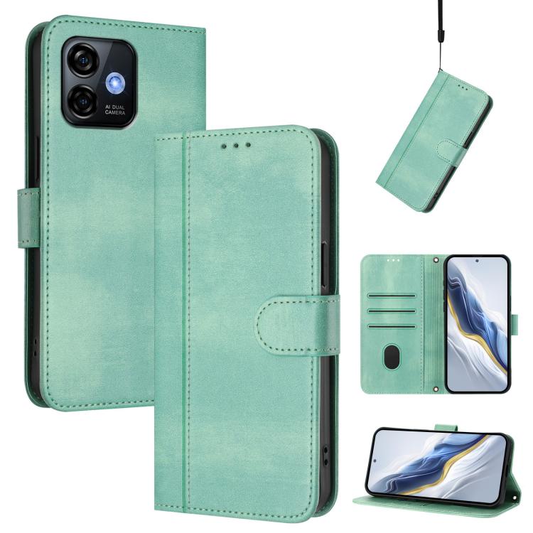 Line Splicing Buckle Retro Leather Phone Case, For Ulefone Note 20 Pro, For Ulefone Note 19, For Ulefone Note 16 Pro