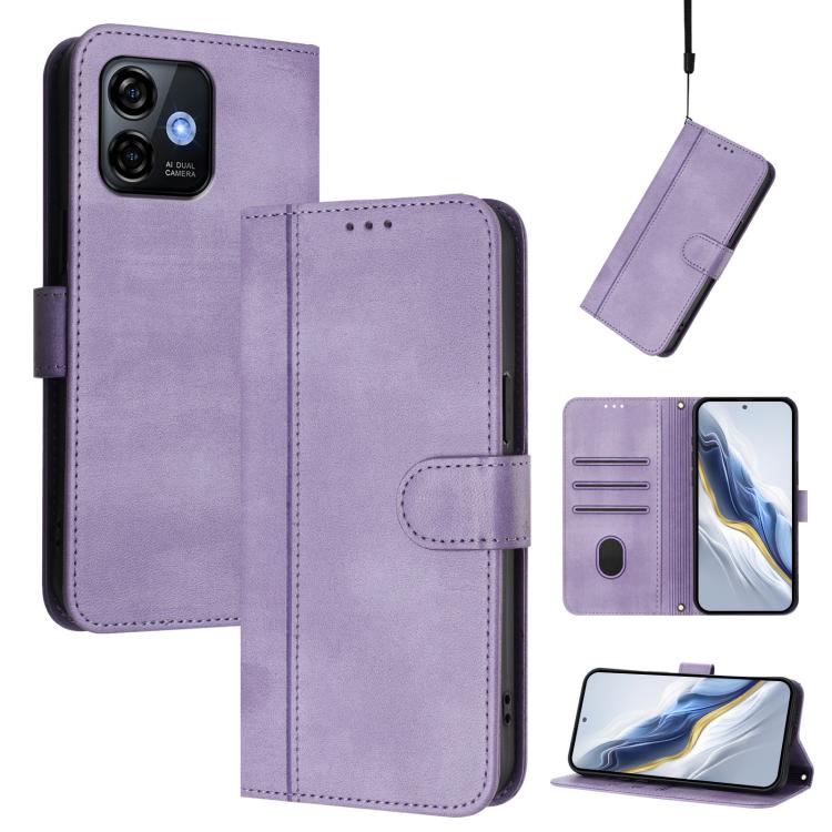 Line Splicing Buckle Retro Leather Phone Case, For Ulefone Note 20 Pro, For Ulefone Note 19, For Ulefone Note 16 Pro