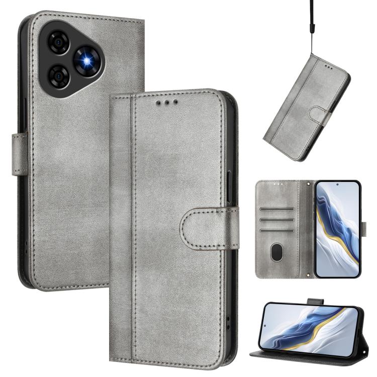 Line Splicing Buckle Retro Leather Phone Case, For Ulefone Note 20 Pro, For Ulefone Note 19, For Ulefone Note 16 Pro