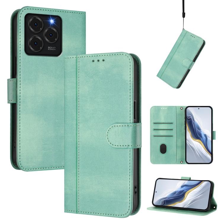 Line Splicing Buckle Retro Leather Phone Case, For Ulefone Note 20 Pro, For Ulefone Note 19, For Ulefone Note 16 Pro