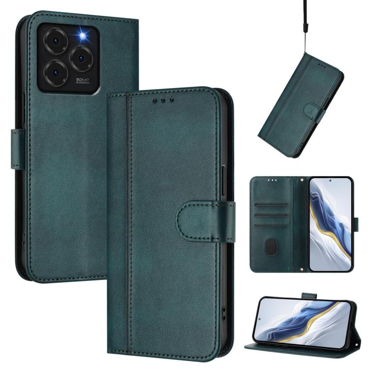 Line Splicing Buckle Retro Leather Phone Case, For Ulefone Note 20 Pro, For Ulefone Note 19, For Ulefone Note 16 Pro
