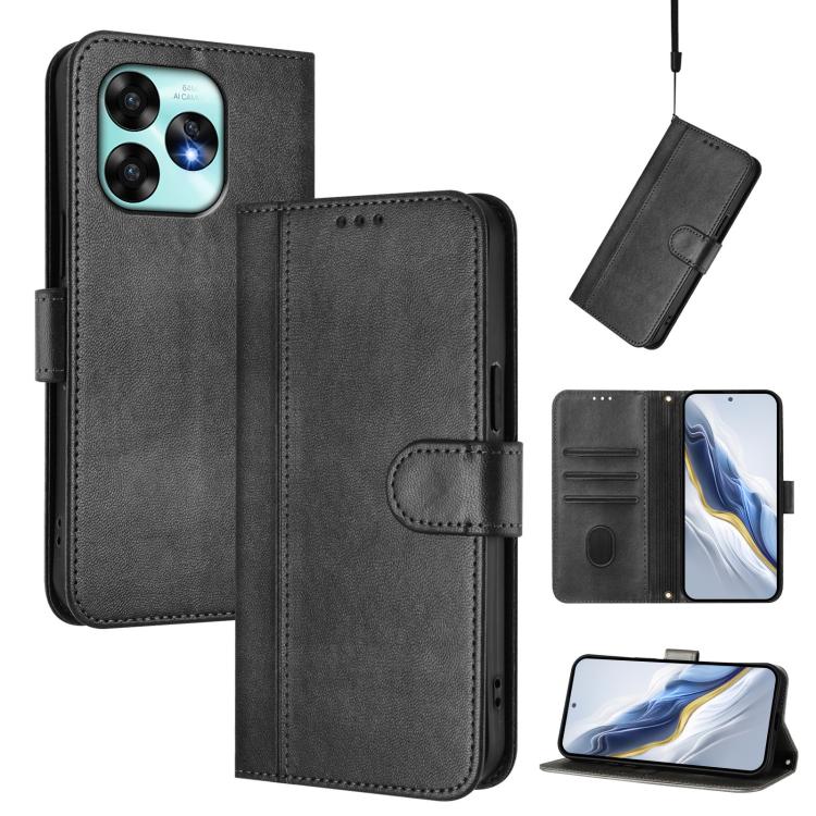 Line Splicing Buckle Retro Leather Phone Case, For UMIDIGI A15 / A15C / A15T, For UMIDIGI Bison X20, For UMIDIGI Power 7 / 7S
