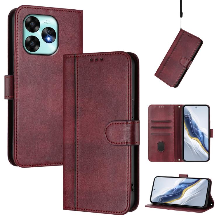 Line Splicing Buckle Retro Leather Phone Case, For UMIDIGI A15 / A15C / A15T, For UMIDIGI Bison X20, For UMIDIGI Power 7 / 7S
