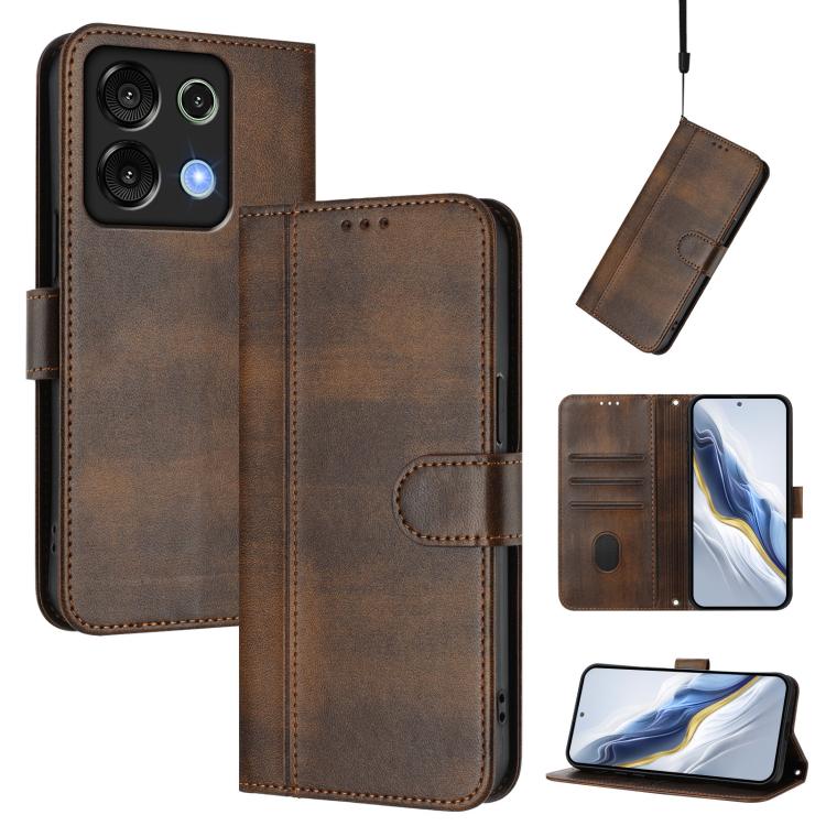 Line Splicing Buckle Retro Leather Phone Case, For UMIDIGI Note 100, For UMIDIGI G9 5G / Note 9 5G, For UMIDIGI Note 90