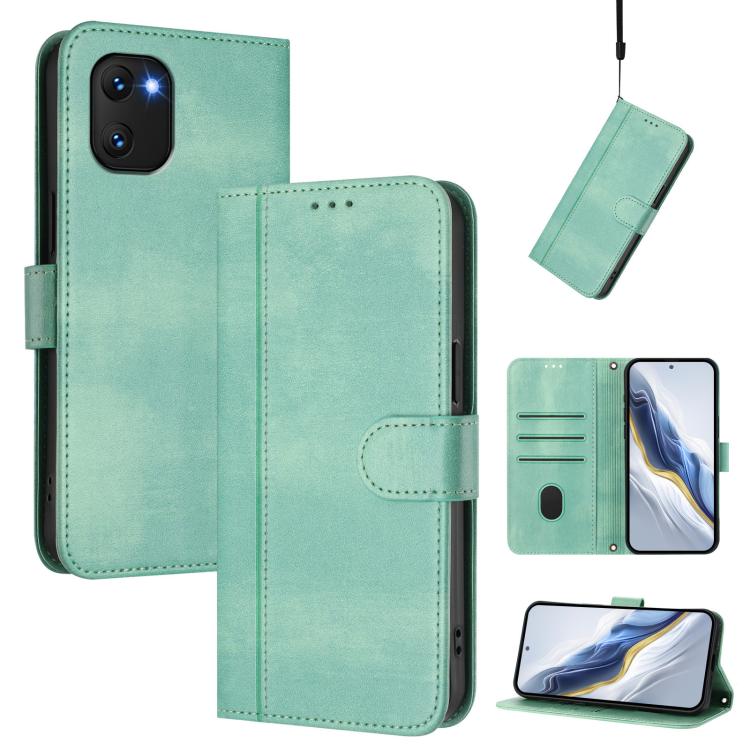 Line Splicing Buckle Retro Leather Phone Case, For UMIDIGI A15 / A15C / A15T, For UMIDIGI Bison X20, For UMIDIGI Power 7 / 7S