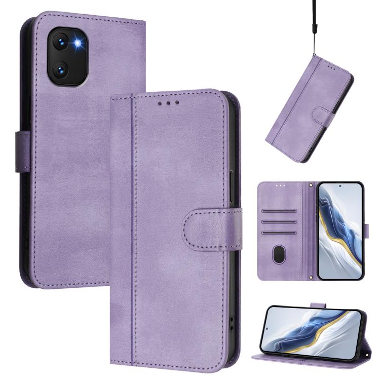 Line Splicing Buckle Retro Leather Phone Case, For UMIDIGI A15 / A15C / A15T, For UMIDIGI Bison X20, For UMIDIGI Power 7 / 7S