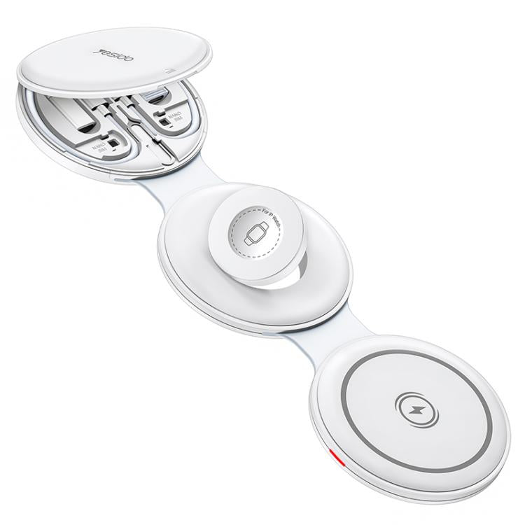 Yesido DS29 5 in 1 Foldable Wireless Charger for Phone / Watch / Earphone(White)