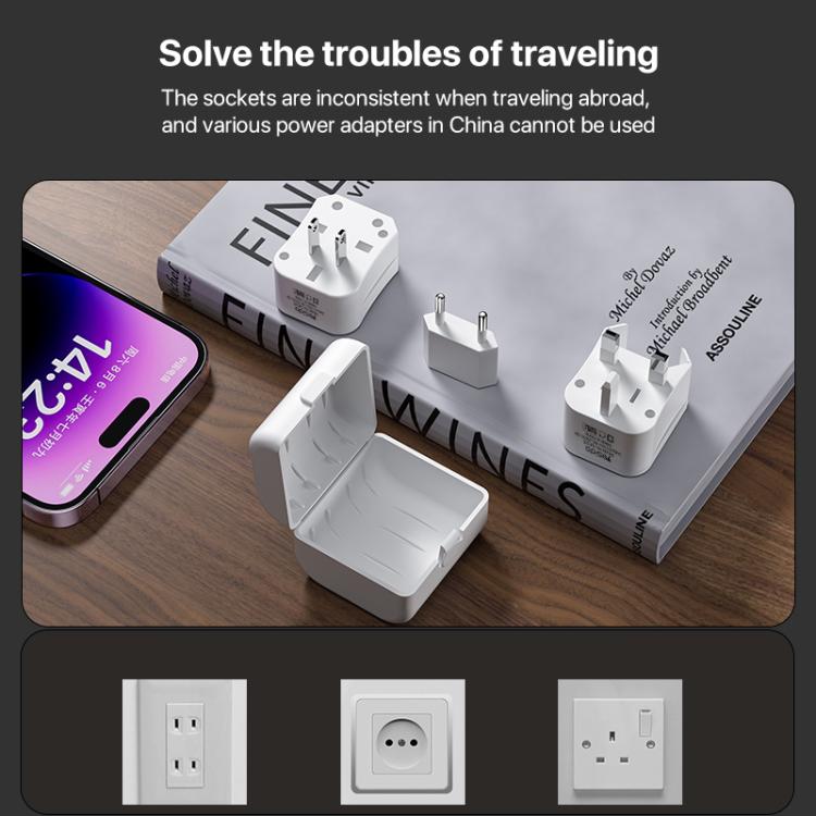 Yesido MC25 750W Universal Multifunction Travel Plug Adapter Kit with Storage Case(White)
