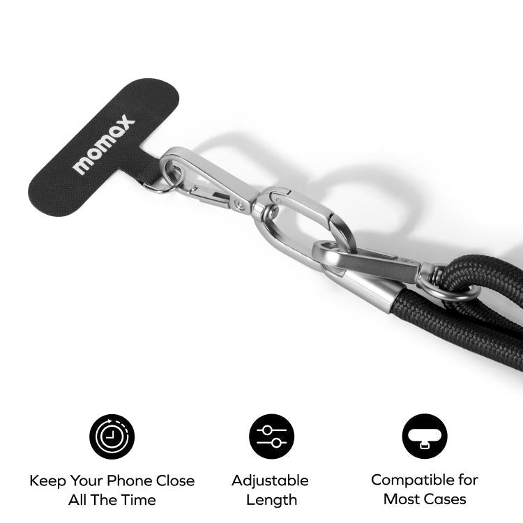 MOMAX SR39 Cord Phone Braided Lanyard(Black)