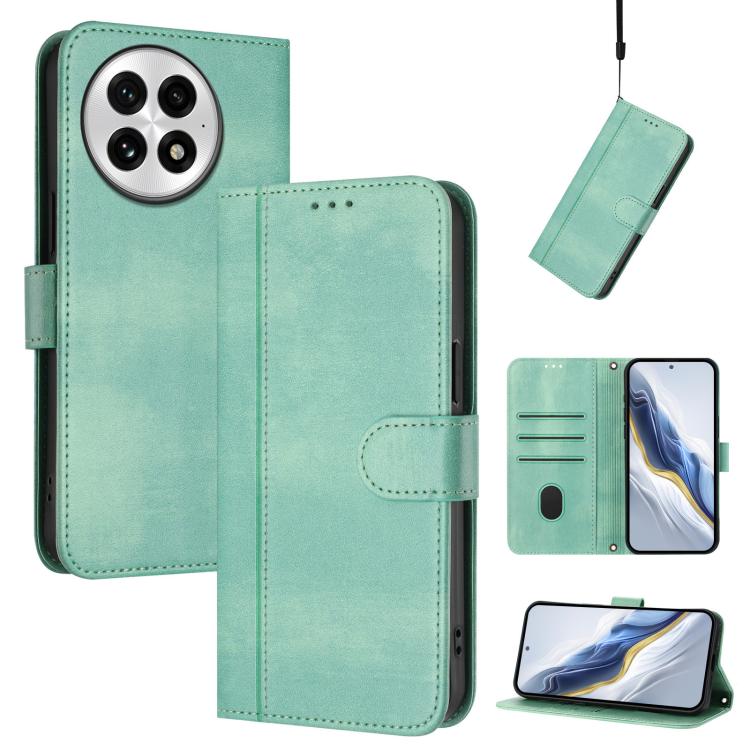 Line Splicing Buckle Retro Leather Phone Case, For OnePlus Ace 5 Racing, For OnePlus 13R / OnePlus Ace 5 Pro, For OnePlus 13