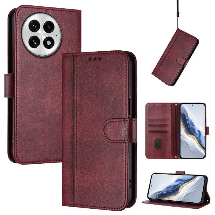 Line Splicing Buckle Retro Leather Phone Case, For OnePlus Ace 5 Racing, For OnePlus 13R / OnePlus Ace 5 Pro, For OnePlus 13