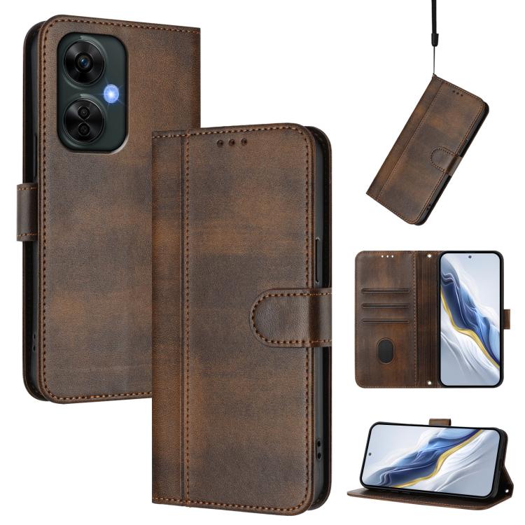 Line Splicing Buckle Retro Leather Phone Case, For OnePlus 12, For OnePlus Nord CE 3 Lite / Nord N30, For Oneplus Nord 3 / OnePlus Ace 2V
