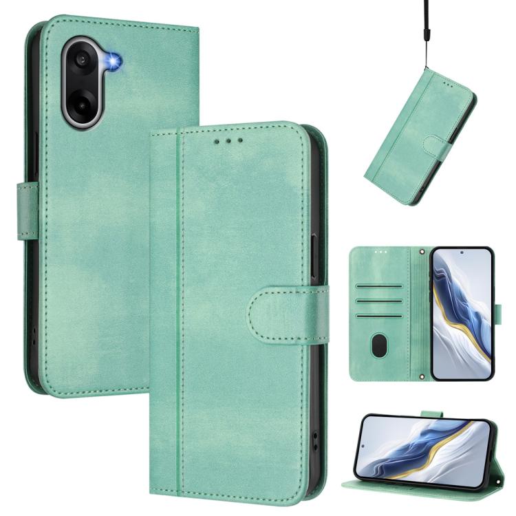 Line Splicing Buckle Retro Leather Phone Case, For OnePlus Ace 5 Racing, For OnePlus 13R / OnePlus Ace 5 Pro, For OnePlus 13
