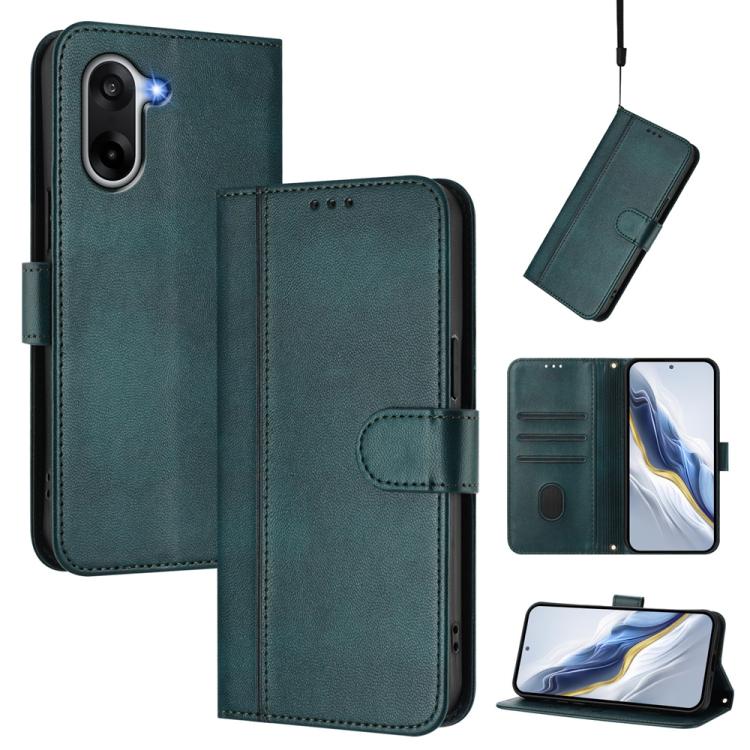 Line Splicing Buckle Retro Leather Phone Case, For OnePlus Ace 5 Racing, For OnePlus 13R / OnePlus Ace 5 Pro, For OnePlus 13