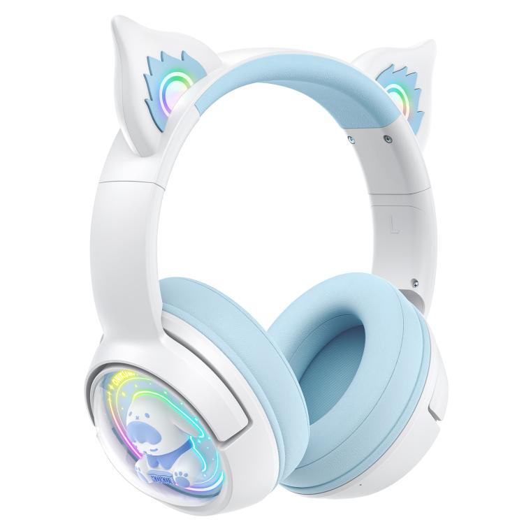 ONIKUMA B5 RGB BT / Wired / 2.4G Fox Shaped Headphones(White Blue)