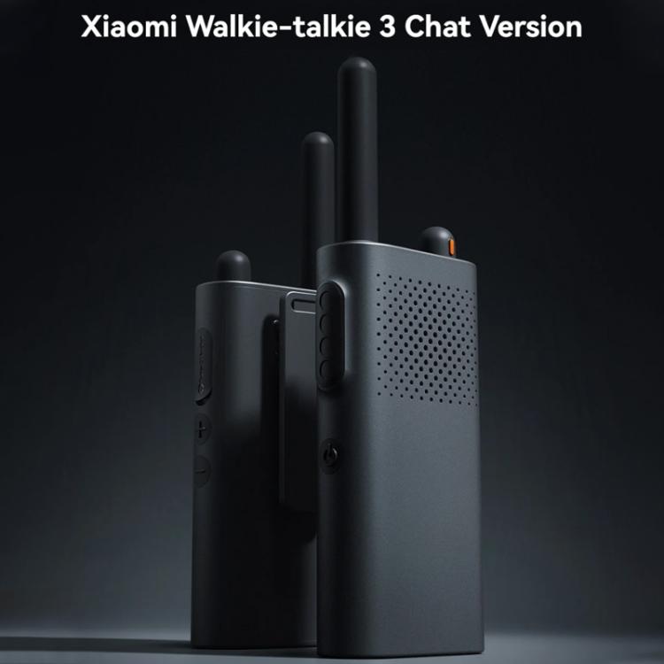 Original Xiaomi Walkie Talkie 3 Chat Version Support 1-5km Intercom Distance, APP Writing Frequency(Black)