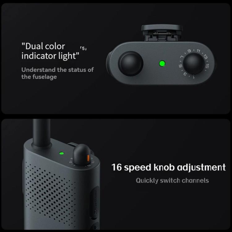 Original Xiaomi Walkie Talkie 3 Chat Version Support 1-5km Intercom Distance, APP Writing Frequency(Black)