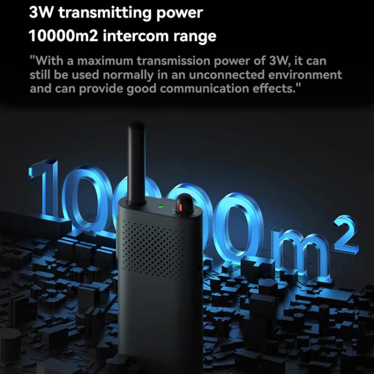 Original Xiaomi Walkie Talkie 3 Chat Version Support 1-5km Intercom Distance, APP Writing Frequency(Black)