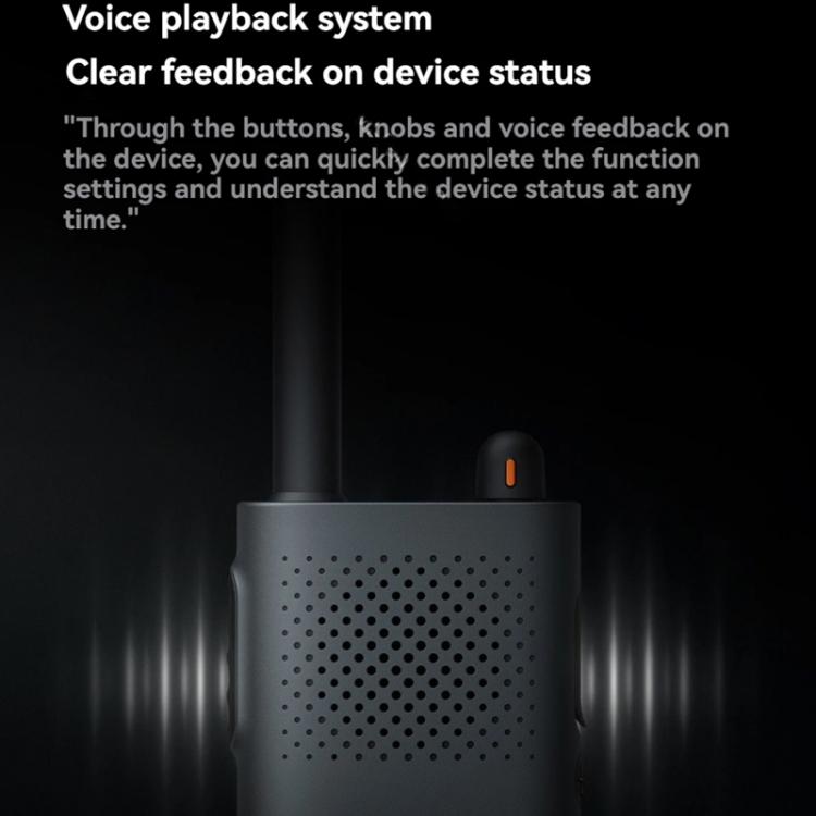 Original Xiaomi Walkie Talkie 3 Chat Version Support 1-5km Intercom Distance, APP Writing Frequency(Black)