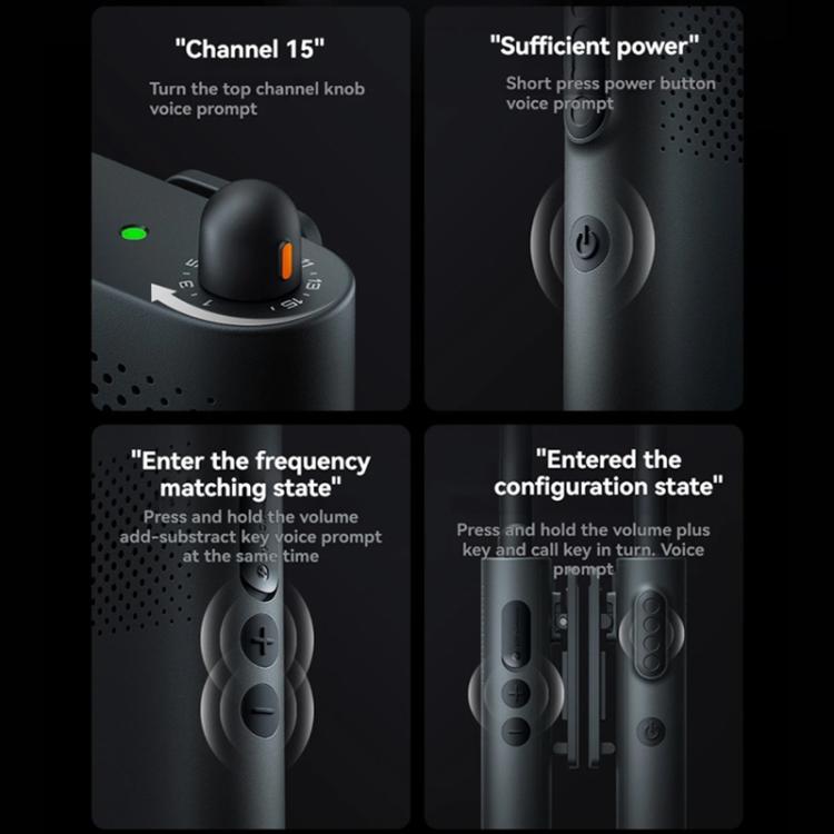 Original Xiaomi Walkie Talkie 3 Chat Version Support 1-5km Intercom Distance, APP Writing Frequency(Black)