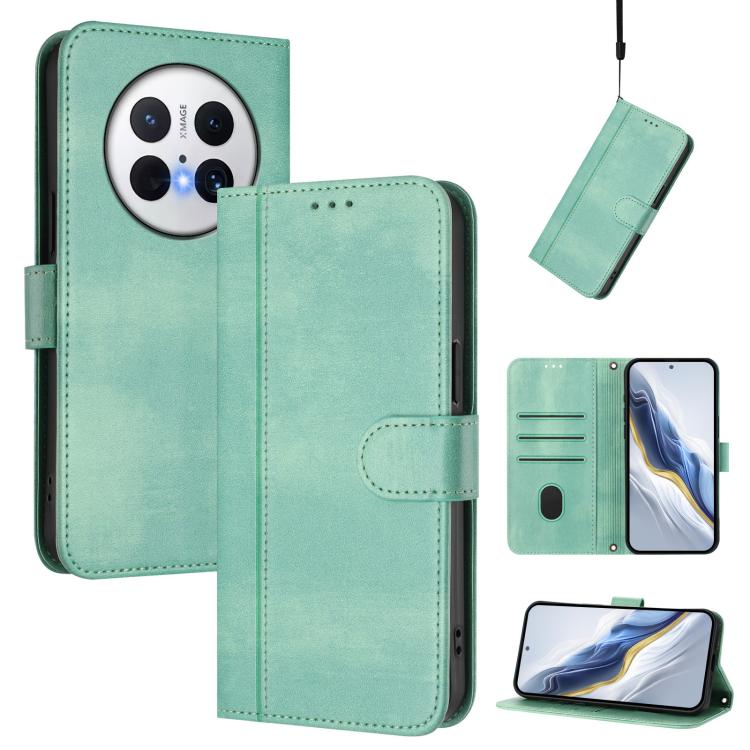 Line Splicing Buckle Retro Leather Phone Case, For Huawei Mate 70 Pro, For Huawei Mate 70, For Huawei Nova 13 Pro