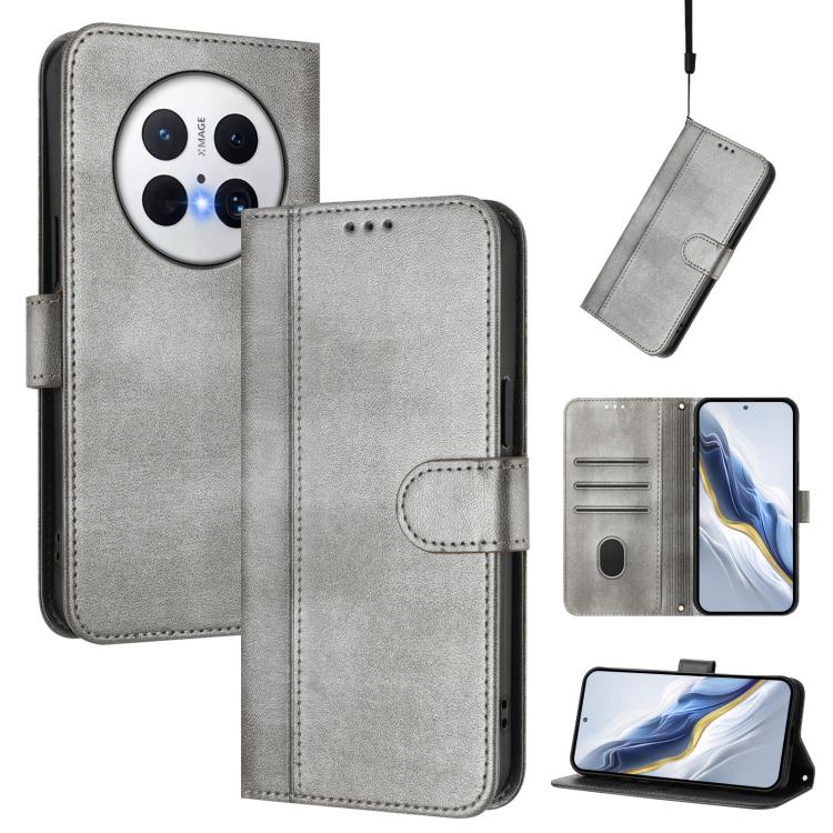 Line Splicing Buckle Retro Leather Phone Case, For Huawei Mate 70 Pro, For Huawei Mate 70, For Huawei Nova 13 Pro