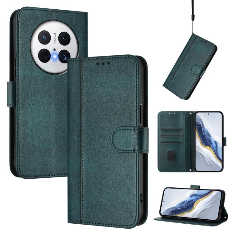 Line Splicing Buckle Retro Leather Phone Case, For Huawei Mate 70 Pro, For Huawei Mate 70, For Huawei Nova 13 Pro