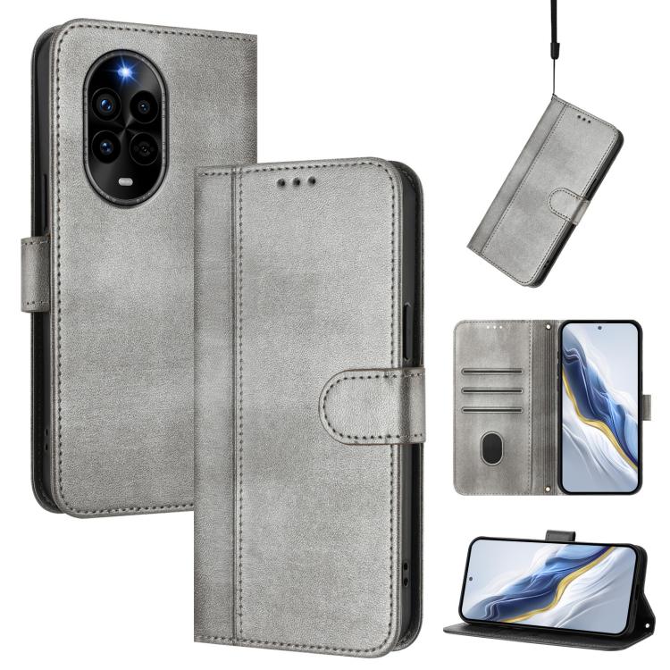 Line Splicing Buckle Retro Leather Phone Case, For Huawei Mate 70 Pro, For Huawei Mate 70, For Huawei Nova 13 Pro