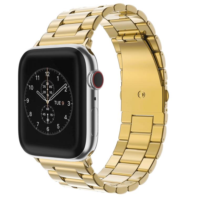 xDfind Three Beads Fold Buckle Stainless Steel Watch Band, For Apple Watch 46mm / 49mm / 45mm / 44mm, For Apple Watch 42mm / 41mm / 40mm / 38mm