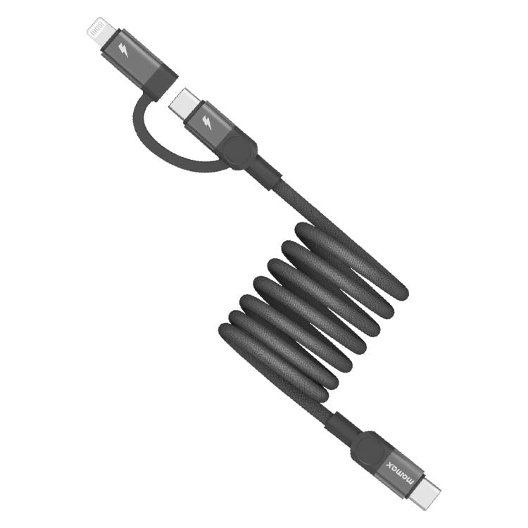 Momax Mag.Link Duo Magnetic 60W USB-C / Type-C to USB-C / Type-C / 8 Pin Data Cable, Length:1m(Black)