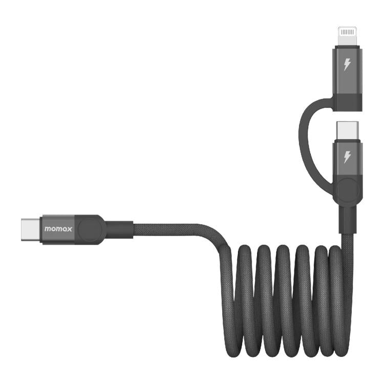 Momax Mag.Link Duo Magnetic 60W USB-C / Type-C to USB-C / Type-C / 8 Pin Data Cable, Length:1m(Black)