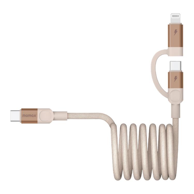 Momax Mag.Link Duo Magnetic 60W USB-C / Type-C to USB-C / Type-C / 8 Pin Data Cable, Length:1m(Titanium Gold)