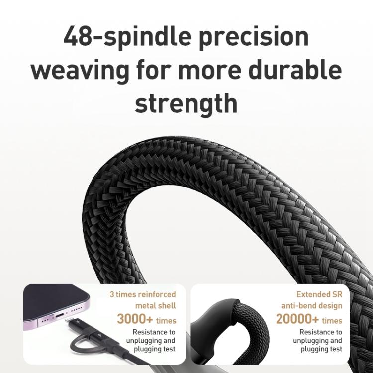 Momax Mag.Link Duo Magnetic 60W USB-C / Type-C to USB-C / Type-C / 8 Pin Data Cable, Length:1m(Black)