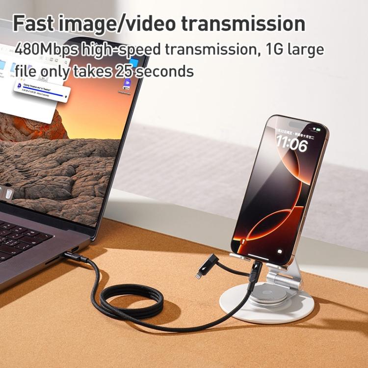 Momax Mag.Link Duo Magnetic 60W USB-C / Type-C to USB-C / Type-C / 8 Pin Data Cable, Length:1m(Titanium Gold)