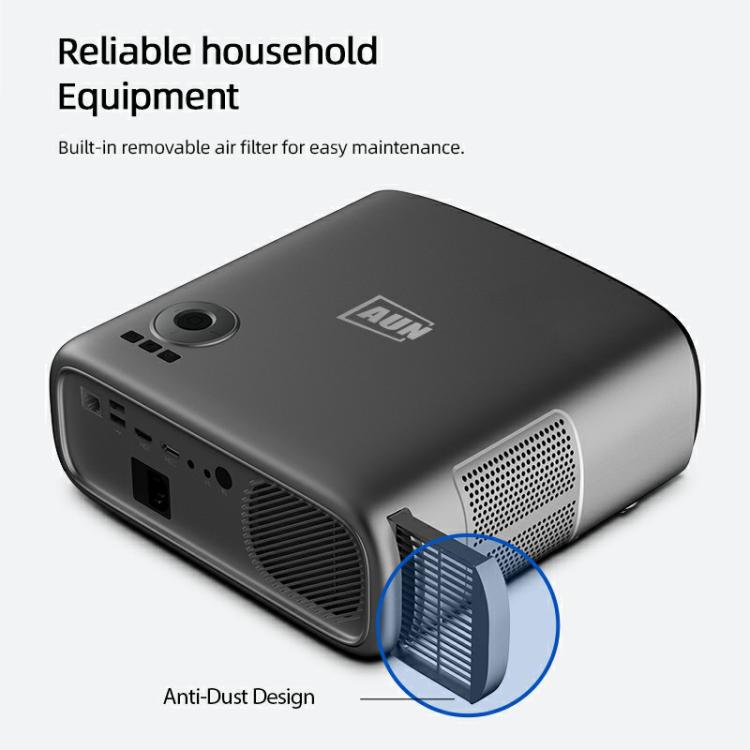 AUN AKEY9S 1080P 1000ANSI Autofocus WIFI Display Smart Projector, AU Plug(Black)